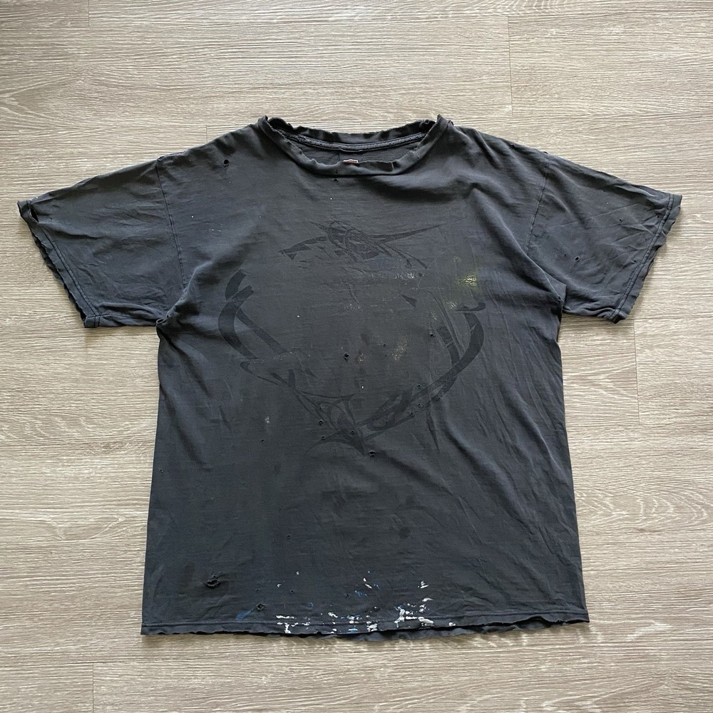 Vintage 80s Harley-Davidson Motorcycles Shirt Men's XL Thrashed Sun Faded READ